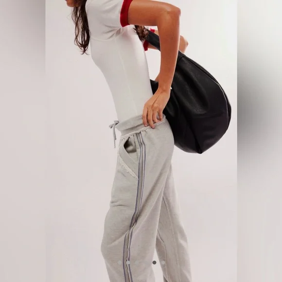 Free People Going For It Lounge Joggers in Heather Grey Combo - Picture 3 of 11